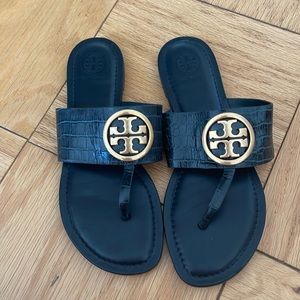 Tory Burch Benton Band Flat Sandal - Deep Kelp- Sz 7